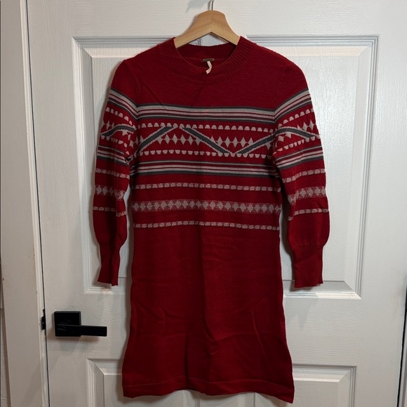 Free People Dresses & Skirts - Free People Rich Red Knit Sweater dress